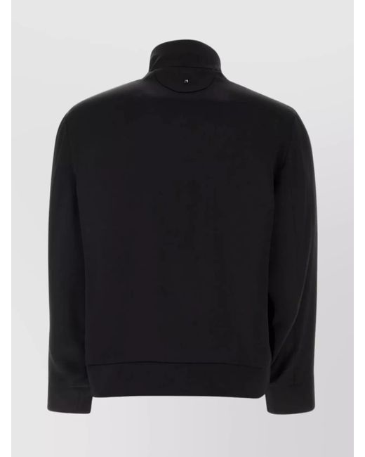 Valentino Garavani Black Satin Zip-Up Sweatshirt Jacket for men