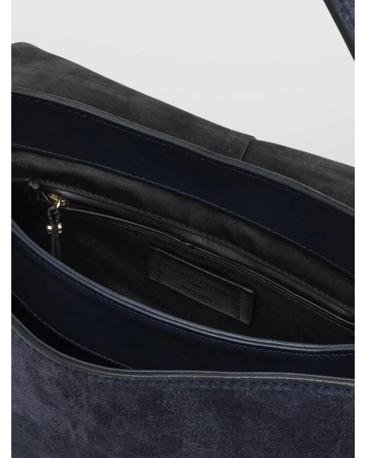 Gianni Chiarini Blue Helena Round Clutch Bag Front Pocket Strap