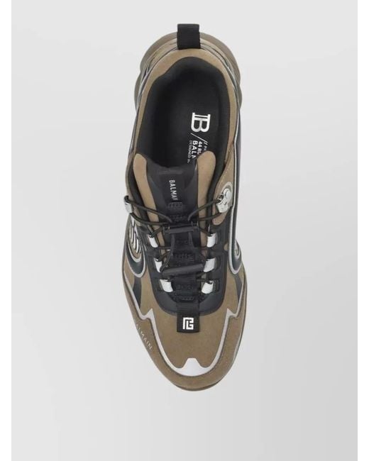 Balmain Black Cosmic Dust Trainers Chunky Sole Pull Tab for men
