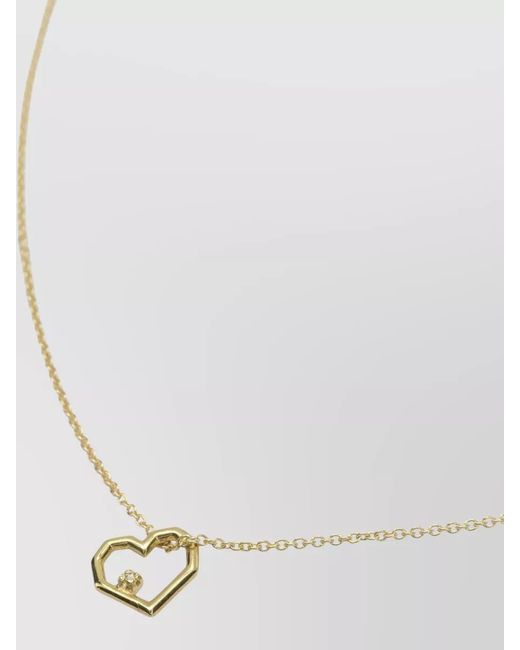 Aliita White Mini Heart Pendant Delicate Chain Necklace
