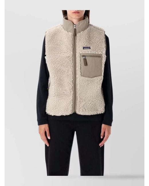 Patagonia Blue Retro Fleece Vest High Collar