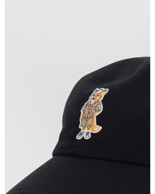 Maison Kitsuné Blue Fox Logo Baseball Cap Curved Brim for men