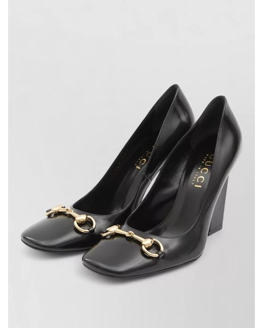 Gucci Black Signora Pumps Soft Leather Morsetto