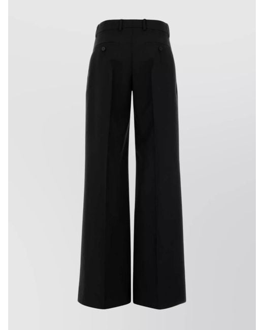 McQueen Black High Wasit Wide-Leg Trousers