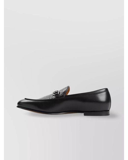 Gucci Black Leather Horsebit Loafers for men