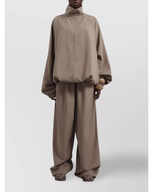 Frankie Shop Brown Houndstooth Track Jacket High Collar