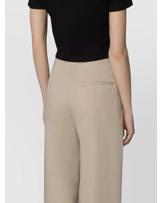 Bottega Veneta Natural Silk Wide-Leg Pleated Trousers