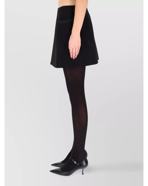 Dolce & Gabbana Black Wool Silk High-Rise Crepe Skirt