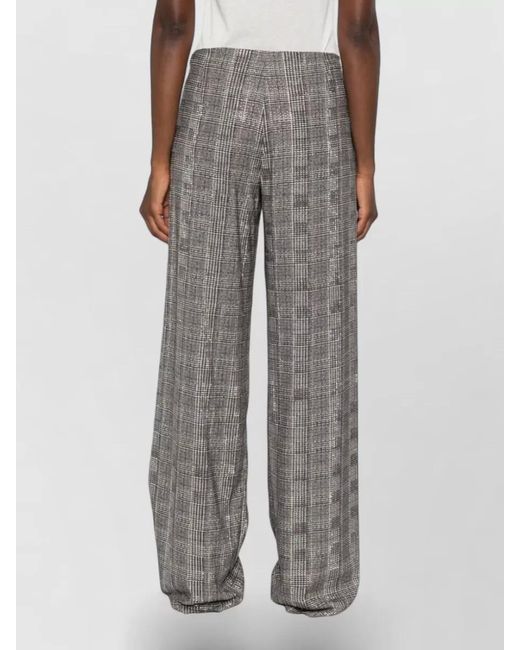 Ermanno Scervino Multicolor Checked Crystal-Embellished Wide-Leg Trousers
