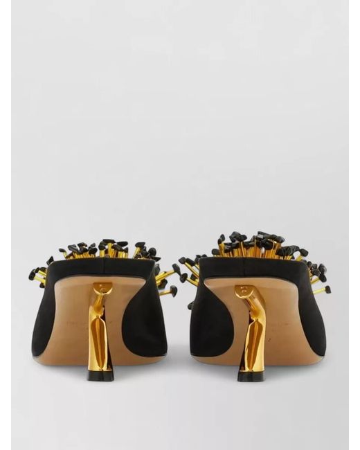 Ferragamo Multicolor Safi Mule Pointed Toe Sculptural Heel