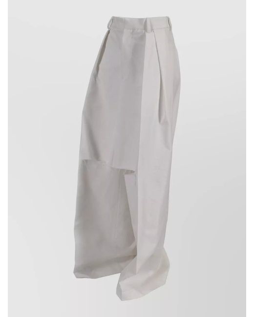 Niccolò Pasqualetti White Brezza Skirt Trousers Japanese Cotton Twill