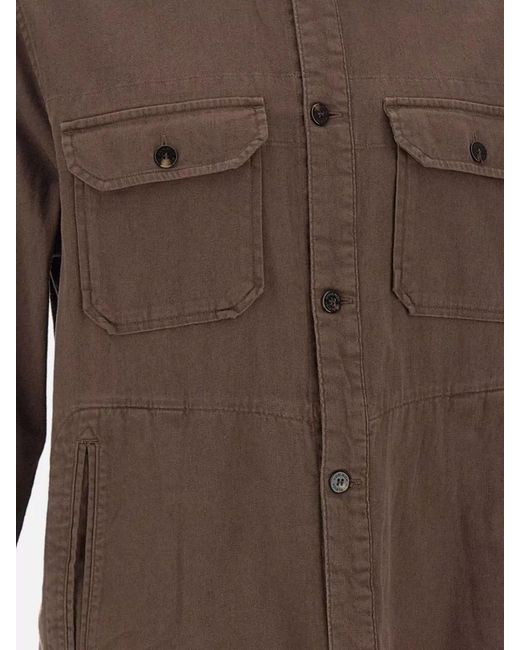 Woolrich Brown Jacket Long Sleeves Buttoned Cuffs Chest Pockets for men