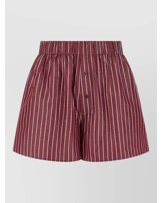 ANDAMANE Red Georgiana Loungewear Set Buttoned Top Shorts