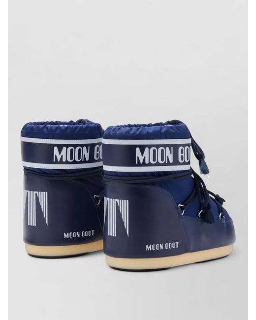Moon Boot Blue Snow Boots Low Model Flat Sole for men