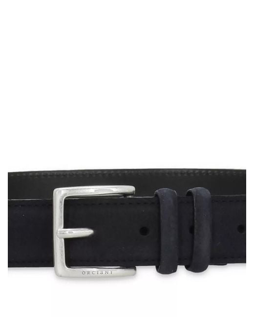 Orciani White Pebbled Leather Belt Adjustable Length for men