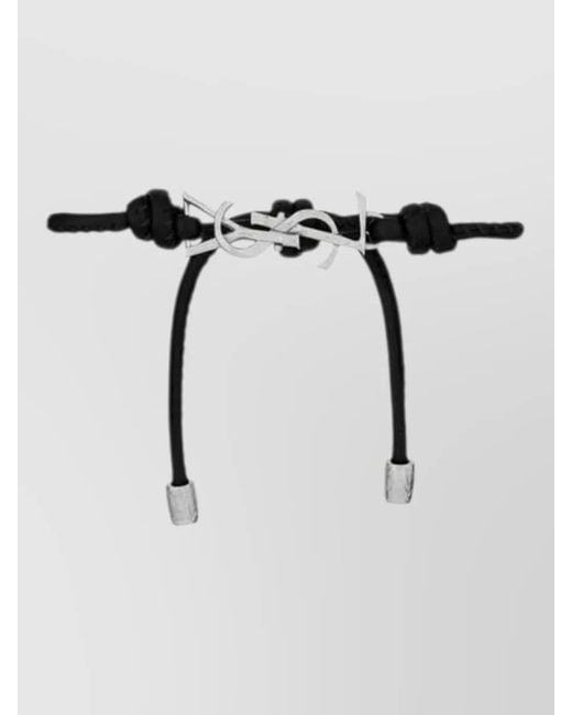 Saint Laurent Metallic Bracelet Adjustable Strap Knot Detail Accents for men