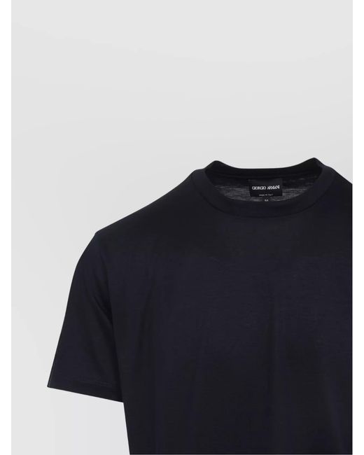 Giorgio Armani Black Silk T-Shirt Crew Neck for men