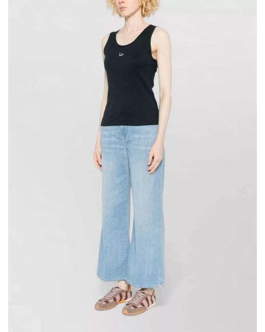 Maison Kitsuné Blue Baby Fox Cotton Ribbed Tank Top