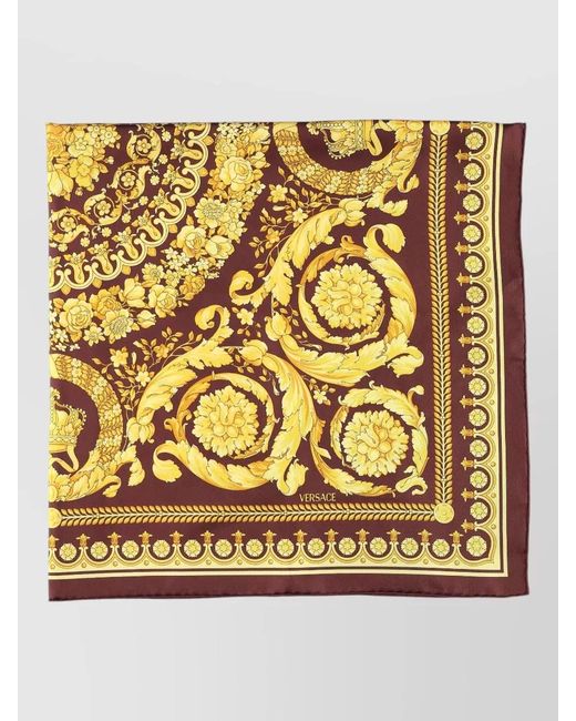 Versace Metallic Silk Printed Scarf