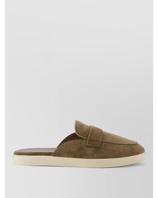 Tory Burch Brown Ballet Sport Loafers Suede Leather Mules