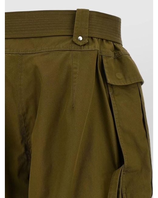 McQueen Green Cargo Shorts Belted Waist Adjustable Straps