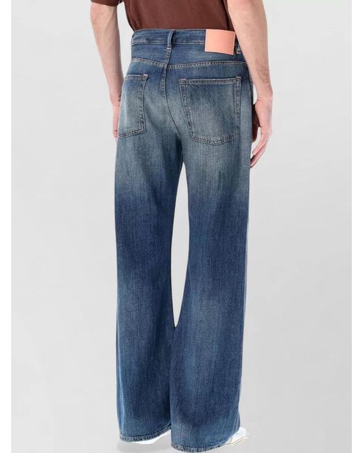 Acne Blue Denim Mid-Rise Wide-Leg Jeans for men