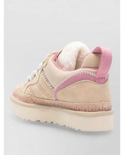 Ugg Pink Lowmel Meadow Lace Up Sneakers