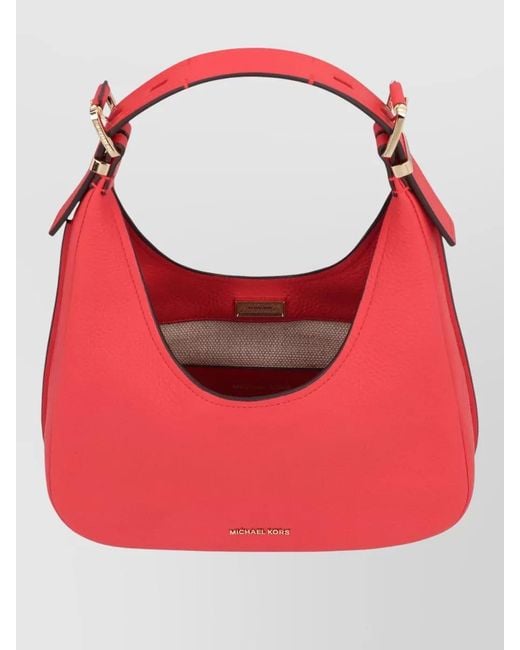 MICHAEL Michael Kors Red Nolita Small Leather Shoulder Hobo Bag