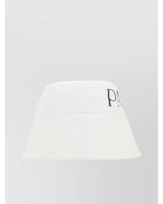 Patou White Cotton Logo-Print Bucket Hat