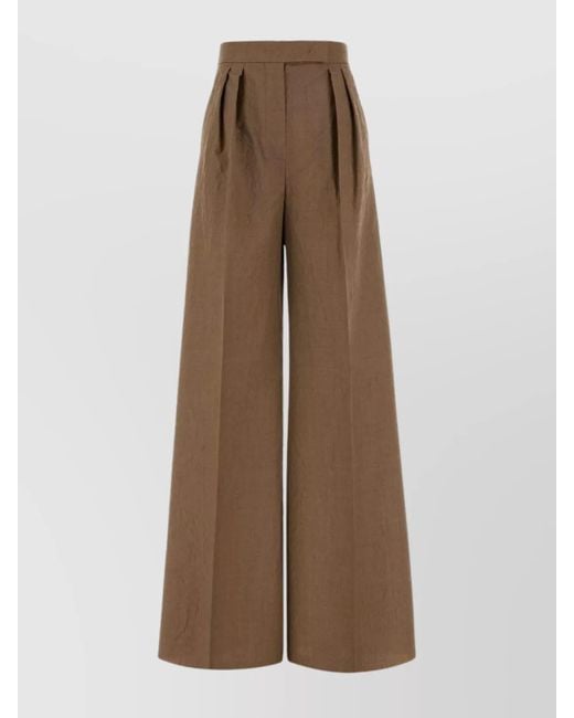 Max Mara Natural Flared-Leg Trousers