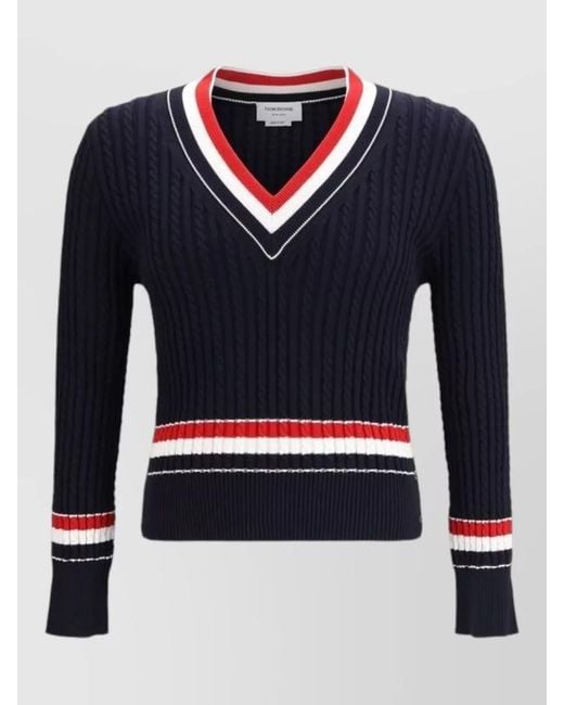 Thom Browne Blue Cotton Sweatshirt for men