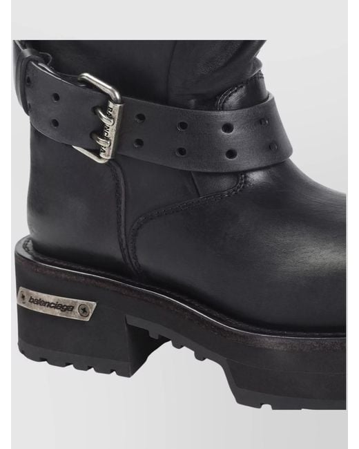 Balenciaga Black Leather Ankle Boots