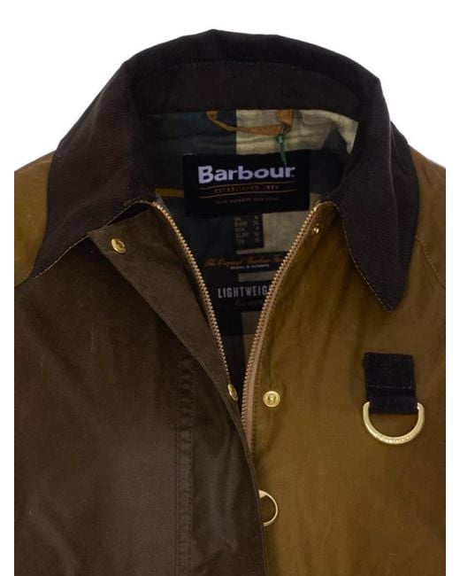 Barbour Brown Alma Jacket With Contrast Collar And Panels
