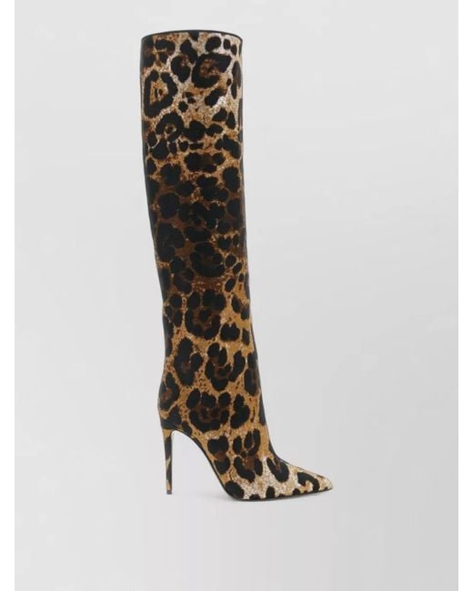 Dolce & Gabbana White Leopard-Jacquard High Boots