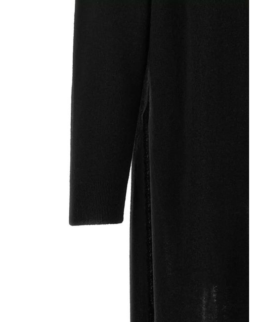 DARKPARK Black Cashmere Merino Wool Knotted Maxi Sweater Dress