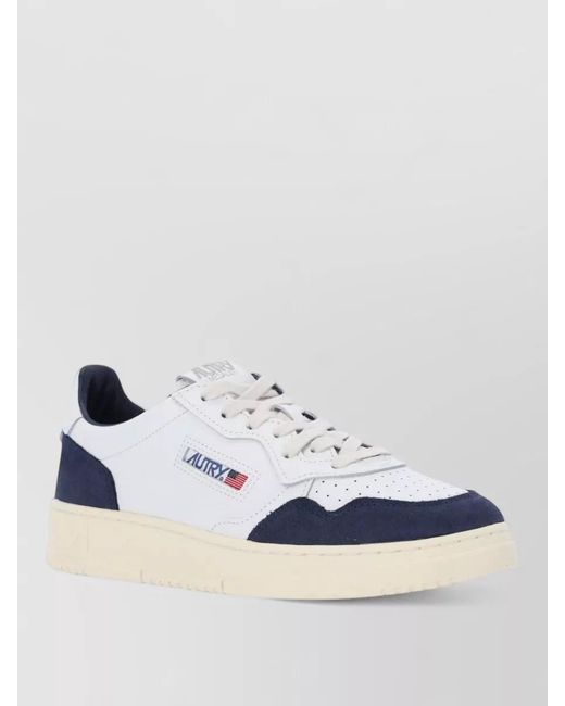 Autry Blue Low Top Sneakers Contrast Panels Rubber Sole for men