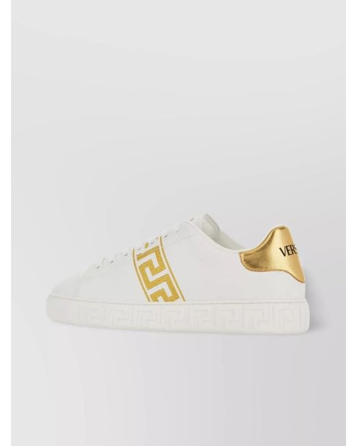 Versace Gray Leather Low-Top Sneakers