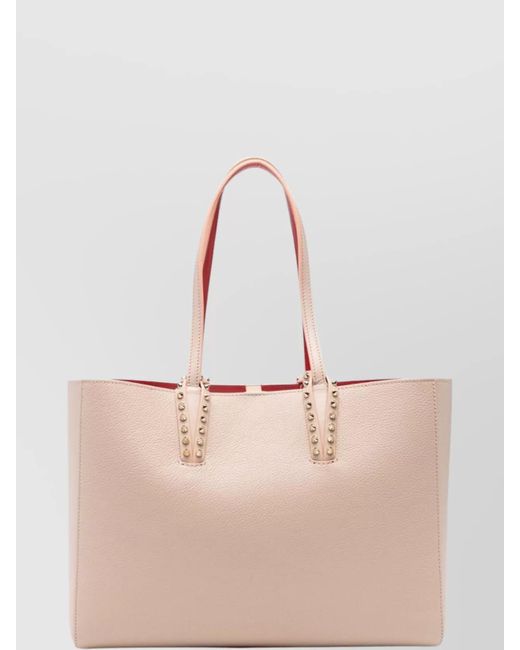 Christian Louboutin Pink Versatile Tote Bag Studded Handles