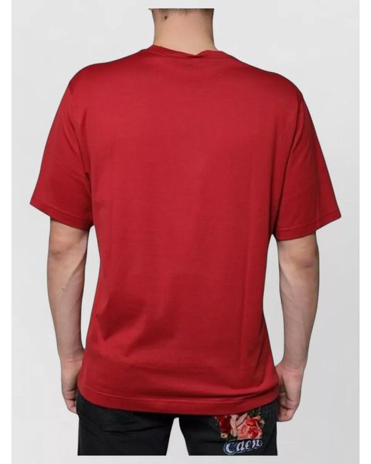 Dolce & Gabbana White Logo Print Crew Neck T-Shirt for men