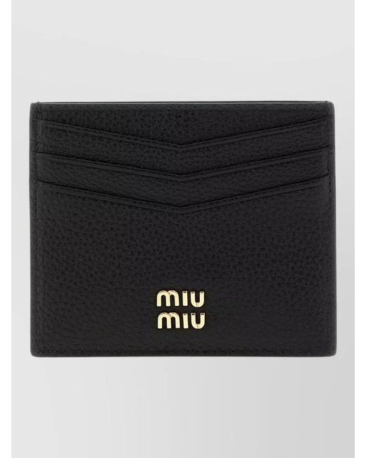 Miu Miu Black Leather Card Holder