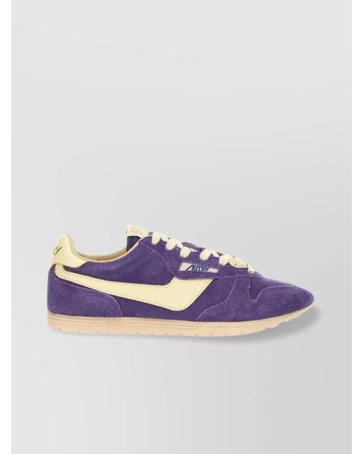 Autry Blue Leather Low-Top Sneakers