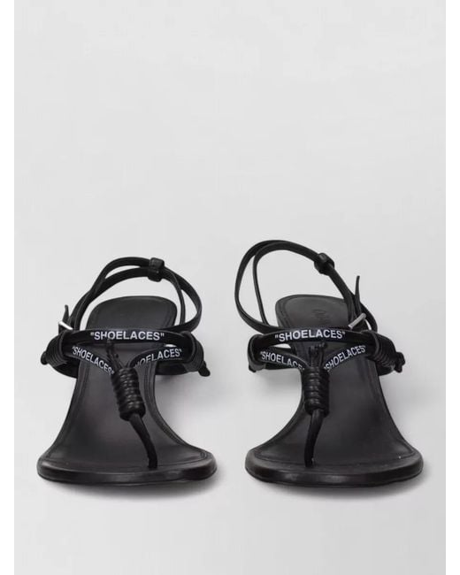 Off-White c/o Virgil Abloh Black Leather Thong Sandals
