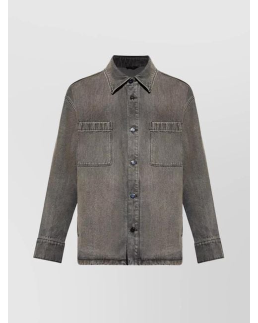Fendi Gray Denim Shirt Jacket for men