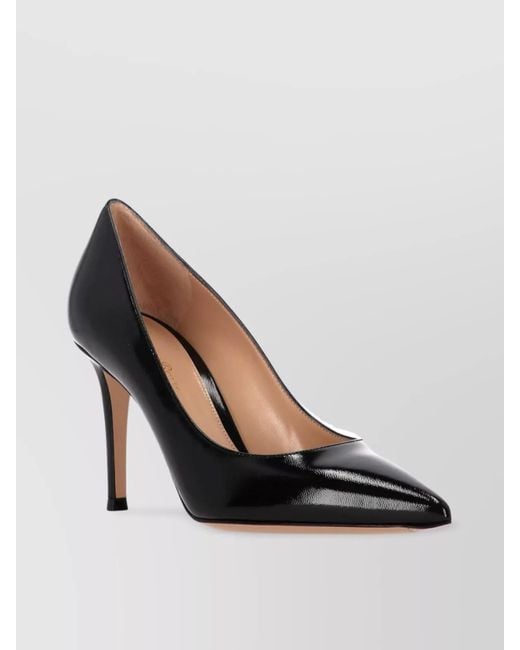 Gianvito Rossi Black 85 Patent Leather Stiletto Pumps