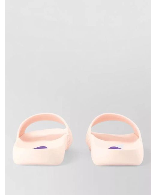 Burberry Pink Embossed Pattern Slides Flat Sole Open Toe