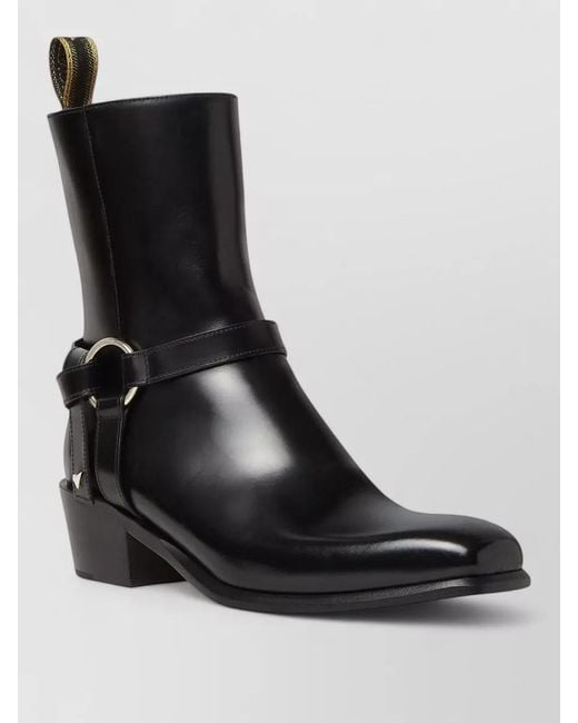 Fendi Black Leather Ankle Boots for men