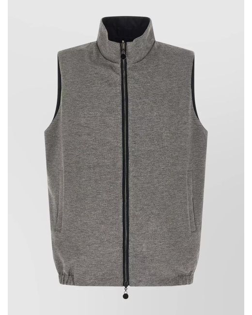 Kiton Blue Double Face Nylon Vest for men