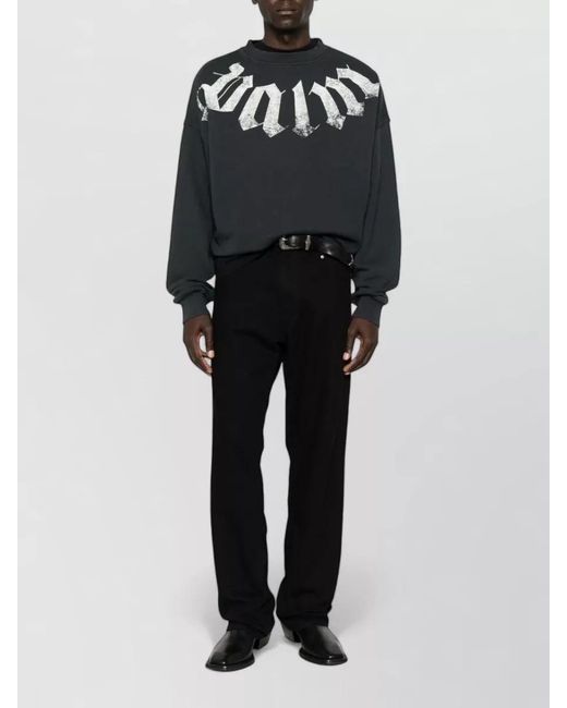Palm Angels Black Logo Crew Neck Sweatshirt for men
