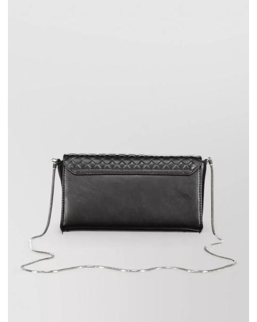 Calvin Klein Gray Quilted Chain Clutch Bag