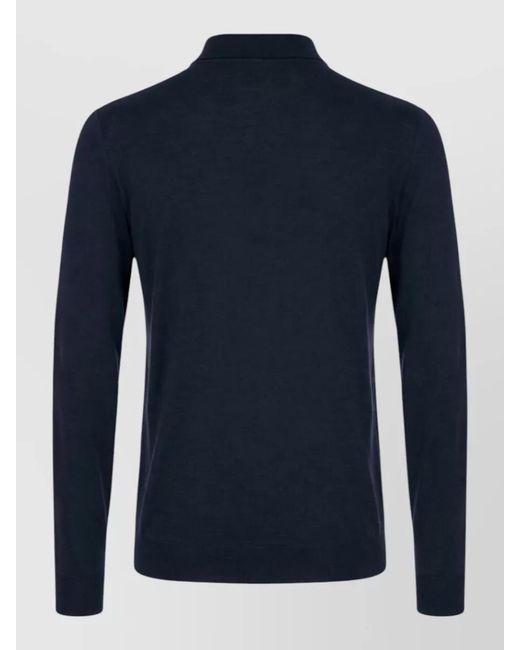 Drumohr Blue Merino Wool Crewneck Jumper for men